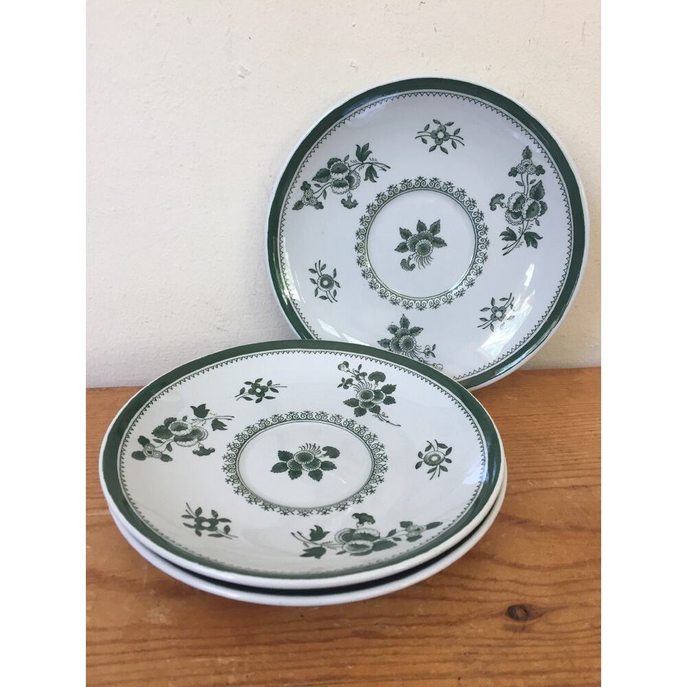 Set 3 Vtg Copeland Spode Gloucester Green Replacement Saucers Tea Plates 5.75"
